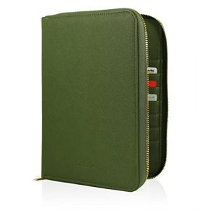 DELOA ® Carnet de santé, documents de voyage et organiseur familial – Porte-documents 3 en 1 avec compartiment pour passeport de vaccination et passeport en cuir synthétique Saffiano, vert olive, 24 (DELOA, neuf)