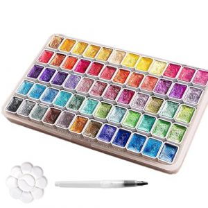 Poudre Pigmentée | Pigments Nacrés Pour Aquarelle Artistique,Palette de 60 Couleurs Minérales Iridescentes Fournitures Portables pour Débutants en Art Création d'Ongles et Artisanat (zhrnfm, neuf)
