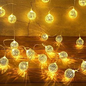 ZORQ Boules à facettes Disco LED | Lumières de Boule à facettes LED Vintage à économie d'énergie - Décorations de fête pour Arbre de Noël, fenêtre, Porche, Balcon, escaliers, Couloir (hereare, neuf)