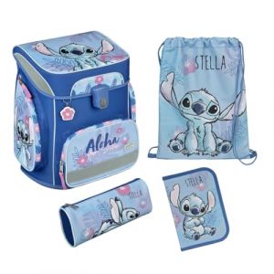 Undercover Cartable Set 5 pièces pour fille 1ère classe | Avec contenu personnalisé Sac de gym Trousse à crayons École primaire Motif Scooli, Stitch, Cartable (minimutz, neuf)