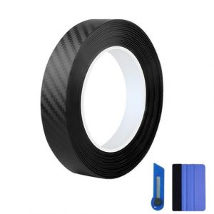 Heinaroman Film Vinyle de Covering, Protection Seuil de Porte Voiture 3 x 914.4CM Covering Carbone Autocollant Adh&eacute;sif Film de Protection Chrome Delete pour Voiture Ext&eacute;rieure, Moto, V&eacute;lo (Hadeson_, neuf)