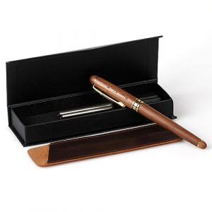 Stylo &agrave; bille cadeau,Stylo &agrave; bille en bois fait &agrave; la main,Stylo cadeau personnalis&eacute;, cadeau anniversaire, Mariage, No&euml;l, pour Femmes ou Homme (Bois de noyer) (HappyStore2022, neuf)
