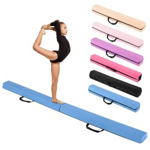 HOMFME Poutre Gymnastique Pliable 210 CM en Mousse, avec Surface en Daim, Poutre d&rsquo;&Eacute;quilibre Int&eacute;rieur Amovible Transportable avec Poign&eacute;e, Patin Antid&eacute;rapant, Id&eacute;al pour D&eacute;butants, Enfants(Bleu) (HOMFME, neuf)