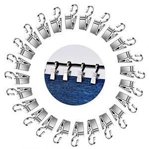 YIXISI 100 Pi&egrave;ces Pinces &agrave; Rideaux en M&eacute;tal, Argent Clips en Acier Inoxydable an Crochets, Crochets Anneaux &agrave; Pince pour Draperie, Pince Rideau Douche, Photo, lumi&egrave;res (YXS-DE, neuf)