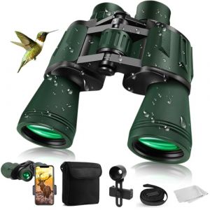 Jumelles 20x50 pour Adultes, Jumelles Étanches HD avec Prisme BAK4 et Objectif FMC, Portables Télescope pour l'observation des Oiseaux, Football, l'escalade et Les Concerts (TengWuDianZiShangWuYouXianGongSi, neuf)