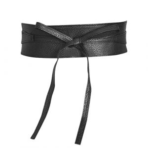Werownsgso Ceinture large &agrave; nouer en cuir pour femme - &Agrave; lacer - Ceinture enroul&eacute;e - Mod&egrave;le - Ceinture d&eacute;corative, Noir , 230 (Werownsgso, neuf)