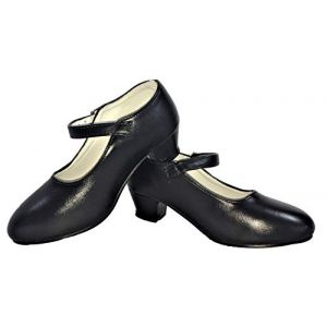 LBA Chaussures de Flamenco, S&eacute;villanes, Danse, Baile, Filles et Femmes. Couleur Noir., Noir , 26 EU (Regalos Latorre, neuf)
