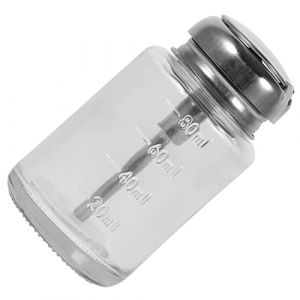 SHERCHPRY Bouteille de Dissolvant pour Ongles à Presser Flacon en Verre Rechargeable 200Ml Distributeur de Liquide Transparent pour Manucure et Voyage Bouteille Pratique à Pompe (Dnna Huang, neuf)