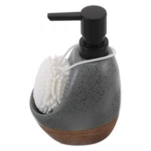 BESTYASH Distributeur de Savon avec Porte-&eacute;ponge Flacon Pompe pour Liquide Vaisselle Organisateur de Comptoir de Cuisine Style Campagnard (Feast of Yan, neuf)