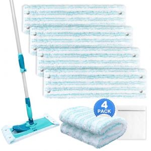 KEEPOW Leifheit Combi/Clean Twist M Micro Duo Lot de 4 serpill&egrave;res de rechange en microfibre Id&eacute;al pour parquet, stratifi&eacute;, bois v&eacute;ritable et li&egrave;ge (KEEPOW EU, neuf)