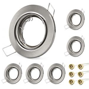 KYOTECH lot de 6 Cadres pour spots &agrave; encastrer orientables,livr&eacute; avec douilles GU10,Cadre de Montage encastr&eacute; Pour lampes halog&egrave;nes GU10 MR16 led module,Rond spot encastr&eacute; (KYOTECH Light, neuf)