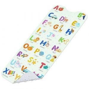 Tapis de Bain Antiderapant Baignoire Bebe 100x40 cm, Extra Tapis Salle de Bain Antid&eacute;rapant pour Enfants et B&eacute;b&eacute; avec 200 Ventouse Mat&eacute;riel de PVC, sans BPA et Lavable en Machine - Alphabet (omedecal direct, neuf)
