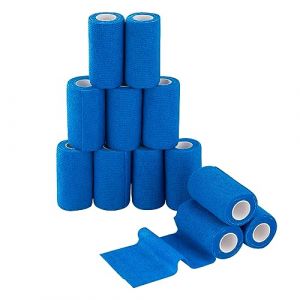 PHYTOP Bande Cohesive Veterinaire 10cm X 4.5m, Bande élastique Auto-adhésive pour la Protection du Poignet et de la Cheville (Bleu) (FITOP SHOP, neuf)