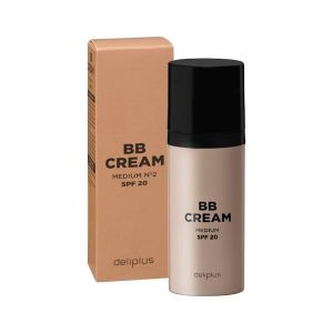 BB Cream Deliplus Factor Crème solaire FPS 20 [couleur 02 moyenne] [Flacon 50 ml] Une couleur, hydratation et protection solaire (Arapaima Beitia, neuf)