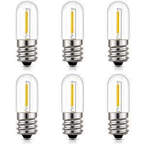 Hcnew Ampoule E14 LED 1W T16 Petite Ampoule E14 Blanc Chaud 2200K Mini lampe à bougie Vintage 1W Équivalant 10W pour lampe de nuit lampe de table lampe à sel 220V-240V,Lot de 6 (Hcnew, neuf)