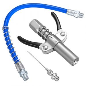 G Coupleur pour Pompe à Graisse, Embout Pompe a Graisse Manuelle, Coupleur Raccord de Pistolet à Graisse, Embout Graissage à Double Poignée avec 30cm Tuyau, avec 18G Aiguille pour Pompe à Graisse (MaiMaiDuo, neuf)