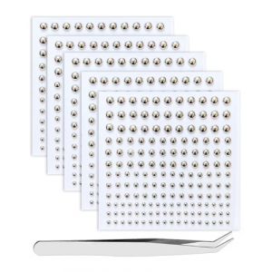 BARRU Lot de 5 Piercings &agrave; L&egrave;vres & Nez - Faux Piercing Non P&eacute;n&eacute;trant avec Autocollant Argent&eacute; - Style Punk Cool Y2K(avec une pince &agrave; &eacute;piler) (STAR PENGPENG, neuf)