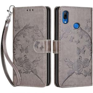 Coque pour Honor 9X / 9X Pro, Coque Huawei P Smart Z, Etui Protection Housse Premium Cuir de Portefeuille en Cuir Fermeture Magn&eacute;tique Flip Case pour Huawei Y9 Prime 2019 Coque (Gris) (DIKAS, neuf)