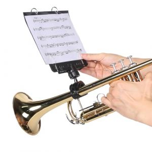 Husoiuy Porte-Partitions de Musique pour Trompette | Rotation Facile D&eacute;tachement Rapide | Lyre pour Trompette avec Classeur &agrave; Partitions,pour Sc&egrave;ne R&eacute;p&eacute;tition D&eacute;fil&eacute; Stade Pratique Musiciens D&eacute;butants (afresddhuer, neuf)