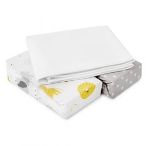 FlyIdeas Lot de 3 Draps Housses Cododo 50x83 cm en Coton Bio &ndash; 2 Draps Housses &Eacute;lastiqu&eacute;s + 1 Prot&egrave;ge-Matelas Imperm&eacute;able &ndash; Compatible avec Berceaux Cododo et Matelas B&eacute;b&eacute; 50x80, 50x85, 40x80 (Art&egrave;Srls, neuf)