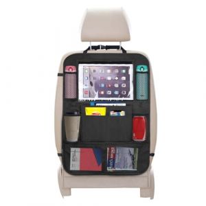URAQT Organisateur Voiture Enfant, Organisateur de voiture, Rangement Voiture avec 10 Poches, Protege siege pour Tablette iPad 9.7'' & 10.5'', Organiseur pour Bouteilles Jouets Livres, Noir(1Pcs) (Petit Wudong, neuf)
