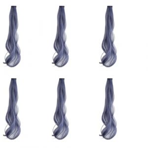 6 Pi&egrave;ces Extensions de a Clip, Extensions de Cheveux Color&eacute;s, Extension cheveux boucl&eacute;s &eacute;pingle &agrave; cheveux 60cm (cheveux boucl&eacute;s bleu fum&eacute;, 60cm) (SHSWXG20180427LVYBN, neuf)
