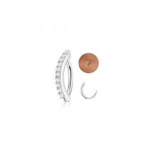 JeryWe Clicker Piercing Nombril Acier Chirurgical Piercing Nombril Anneau 14G Argent Percing au Hypoallerg&eacute;nique CZ Courb&eacute; Invers&eacute; piercing Anneau pour Femmes Anneaux Bijoux de Corps Ventre 10/12mm (JeryWe EU, neuf)