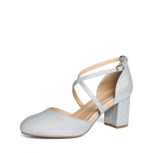 DREAM PAIRS Escarpins Femme Petit Talon, Chaussures &Eacute;l&eacute;gantes et Confortables, Womens Pumps pour Travail, Mariage et Soir&eacute;e,Size 39,Argent,SDPU26002W (dreampairsEU, neuf)