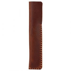 GORGECRAFT &Eacute;tui &agrave; Stylo en Cuir Fait &agrave; la Main Porte-Stylo Double Pochette Organisateur Pochette Protecteur Stylo Plume Crayons Pencases Stylo Vintage Housse de Protection (Brun Coco) (GORGECRAFT FR, neuf)