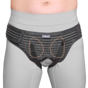 Ceinture Herniaire Inguinale pour Homme et Femme &ndash; Soutien Doux R&eacute;glable avec 2 Coussinets Amovibles &ndash; Hernie Inguinale/Groin/Hiatus &ndash; Post-Op, Sport, Travail &ndash; Anti-Glisse & Confortable (M, 89-104CM) (Willcom, neuf)