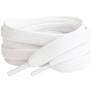 Pimp My Shoes Lacets plats color&eacute;s pour tennis, chaussures de skateboard, bottes, Converse, Nike, Puma 120 cm x 10 mm - multicolore - blanc, (Reis of London, neuf)