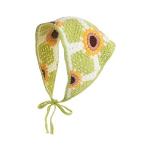 YCHUCH Accessoires pour cheveux, crochet fleur tête foulard bandeau élégant cheveux foulard bandanas cheveux bandeau printemps cheveux femme francais photo foulard (;intao, neuf)