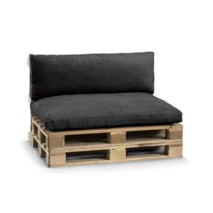 Gutekissen, Coussin pour canapé de Jardin, Coussin d'assise, Coussin pour Le Dos, rempli d'un Insert en granulés de pulirethane PWL (Set (Coussin d'assise 120x80 +Dossier 120x40), Noir) (FavreShop, neuf)