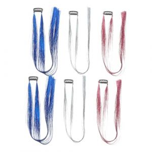 CANIGHT 6 Pièces Extensions De Cheveux En Soie Colorées Mèches Pour Vos Cheveux Kit De Guirlandes De Cheveux De Fée Kit De Tension De Cheveux Guirlandes De Paillettes De Cheveux De (ZORIYOI, neuf)