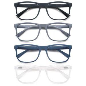 MODFANS 4 Paire de Lunettes de Lecture 2.5 Homme Anti Lumiere Bleue - Lunettes Loupe Monture Legere,Lunettes de Vue Branches a Ressort (MODFANS-US EYEWEAR, neuf)