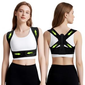 FHOCSLO Posture Correcteur Dos Femmes et Hommes, Ceinture Maintien dos Réglables, Aaméliorer la Posture Des Épaules,Soulageant les Douleurs du Cou, Des Épaules (Noir, L/XL) (FHOCSLO, neuf)