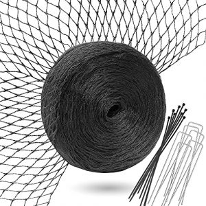 Lampox Filet de Protection Contre Les Oiseaux - Noir - Pour Arbres Fruitiers, Jardin, Piscine - Anti-Oiseaux, Anti-Feuilles - Avec Crochets et Serre-câbles (8x8m) (lampox, neuf)
