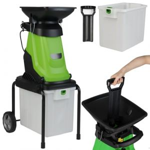 RELAX4LIFE 3000W Broyeur Végétaux et Branches Silencieux 2-EN-1 avec Bac 50L, 2 Roues de Transport, Ratio de Broyage 15:1, Broie Jusqu'à 45mm pour Compost Déchets Verts (Vert) (RELAX4LIFE, neuf)