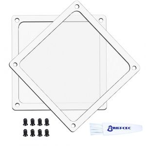 BRIEFCEC Filtre Ventilateur PC Grille Ventilation Filtre anti Poussière PC, 120mm Magnétique PVC Cadre pour PC Grille Ventilateur/Alimentations/Modems/Routeurs(NYLON, 120 * 120mm, 2Pièces, Blanc) (BRIEFCEC, neuf)