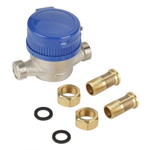 Samfox Water Meter Débitmètre D'eau Compteur D'eau Froide Avec Raccords pour Jardin Et Usage Domestique 15mm 1/2 Pouces (Samfox, neuf)
