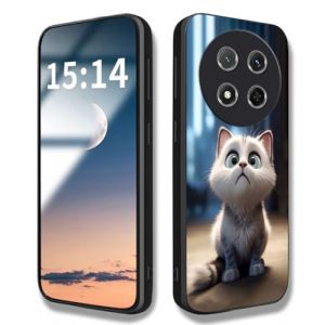 WBWONE Étui pour Huawei Honor Magic 7 Lite / Magic7 Lite Coque, Cover de Joli Motif de Chat, Cadre Souple Silicone TPU Anti-Choc Résistant Aux Chocs Housse Case - Chat Blanc (Welldan, neuf)