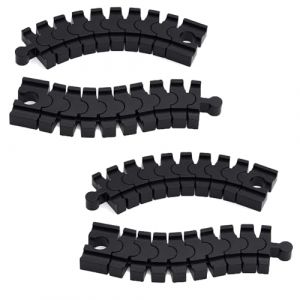 THXFUNAREA 4 Pi&egrave;ces Circuit Train Bois Rail Flexible, Compatible Avec Brio, Eichhorn, Ikea Lillabo, Connecteur De Rail, 14.2 * 4 * 1.2Cm Courbe Jusqu'&Agrave; 90&deg; Pour Chemin De Fer En Bois(noir) (BYSMDXZDZH, neuf)