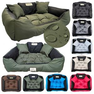 KING DOG Lit Chien Moyen Taille M 75 x 65 cm Coussin Imperm&eacute;able Lavable Canap&eacute; Confortable Moelleux Douillet Antid&eacute;rapant Couchage pour Chien Int&eacute;rieur R&eacute;sistant Fabriqu&eacute; en UE Vert (AIO FACTORY GmbH, neuf)