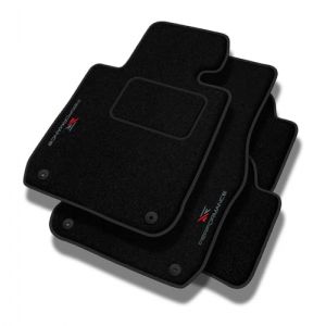 PERFORMANCE Tapis de sol personnalisés en velours tapis voiture destiné à SEAT Ibiza V depuis 2017 - Standard, Perforé, rouge-gris -Broderie CNC précise, passepoil perforé design, Tapis de sol voiture (MOTOS EU, neuf)