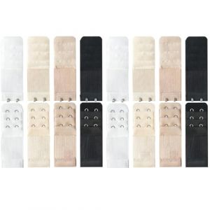 LifgWas 16pcs Rallonge Soutien Gorge 2 Crochets, Extension &Eacute;lastique Soutien Gorge en avec Crochets en Acier Inoxydable, 4 Couleurs (Blanc, Chair, Noir, Beige) pour un Confort Imm&eacute;diat (SongFeiX, neuf)