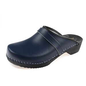 APREGGIO Sabot Homme en Cuir - Chaussures Confortables en Bois - Sabots Jardin Pratiques - Bleu 46 EU (Apreggio11, neuf)