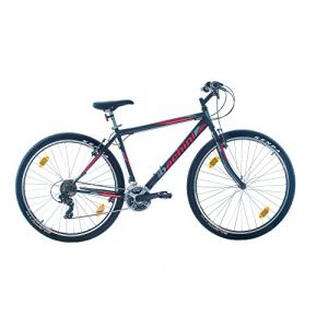 Multibrand Distribution Bachini Pro 29 Pouces VTT 21 Vitesses, Hommes, Femmes adaptés de 175-190 cm (Noir Rouge Mat) (Multibrand Distribution, neuf)