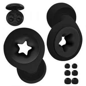 Mauepersu Bouchon d'oreille pour Dormir, Réduction de Bruit de 24dB, Protection Auditive Boules Quies pour Dormir, Concert, DJ’s, Batteurs, Festivals,Avion, Sommeil (Noir, Moyen) (A LITTLE HOME LIMITED, neuf)