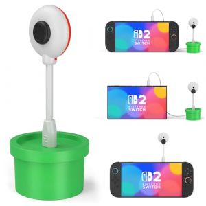 Caméra pour Nintendo Switch 2, 720P HD, réglable à 360°, avec cache objectif, USB-C, forme de plante (YiHeLiuKe, neuf)