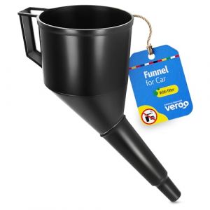 VEROO Entonnoir &agrave; Carburant pour Voiture, Essence et Huile, Entonnoir en Plastique Inclin&eacute; avec Filtre et Poign&eacute;e Ergonomique (veroo, neuf)